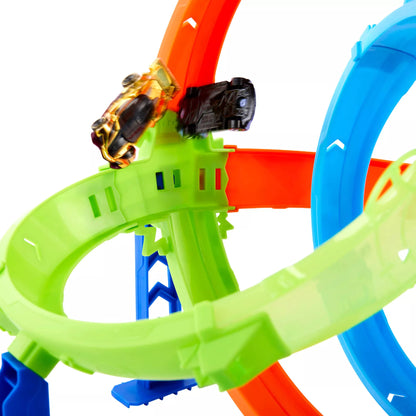 HOT WHEELS STUNT TRACKS rinkinys – Dvigubos kilpos iššūkis (JHK73)