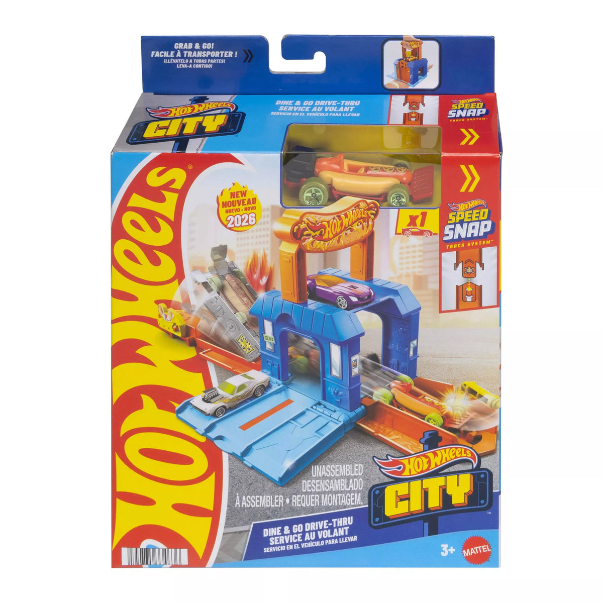 HOT WHEELS CITY PLAY AND GO trasos rinkinys (JHL43)