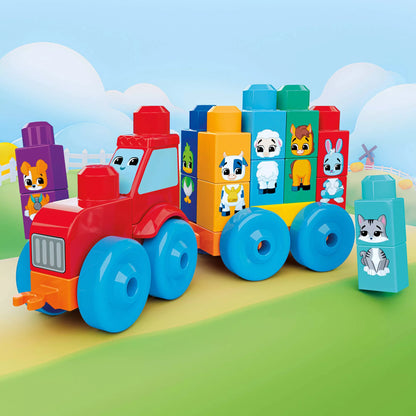 MEGA BLOKS konstruktorius – traktorius su gyvūnėliais (JKG33)