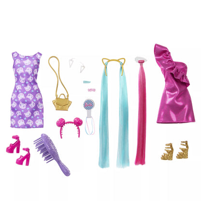 BARBIE FUN AND FANCY HAIR lėlės rinkinys (JDC85)