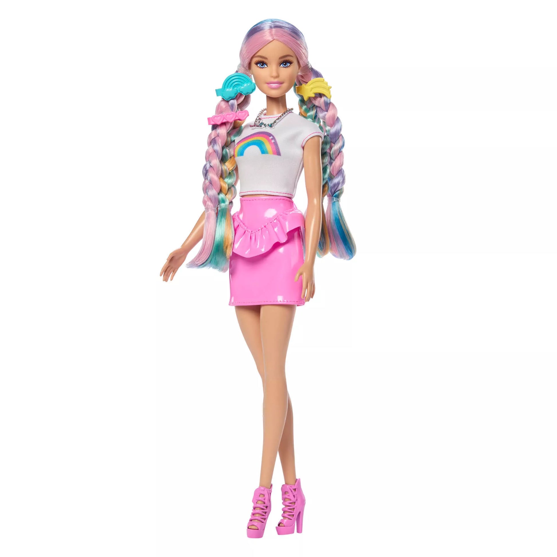 BARBIE HAIR PLAY RAINBOW SPARKLE lėlės rinkinys (JJP07)