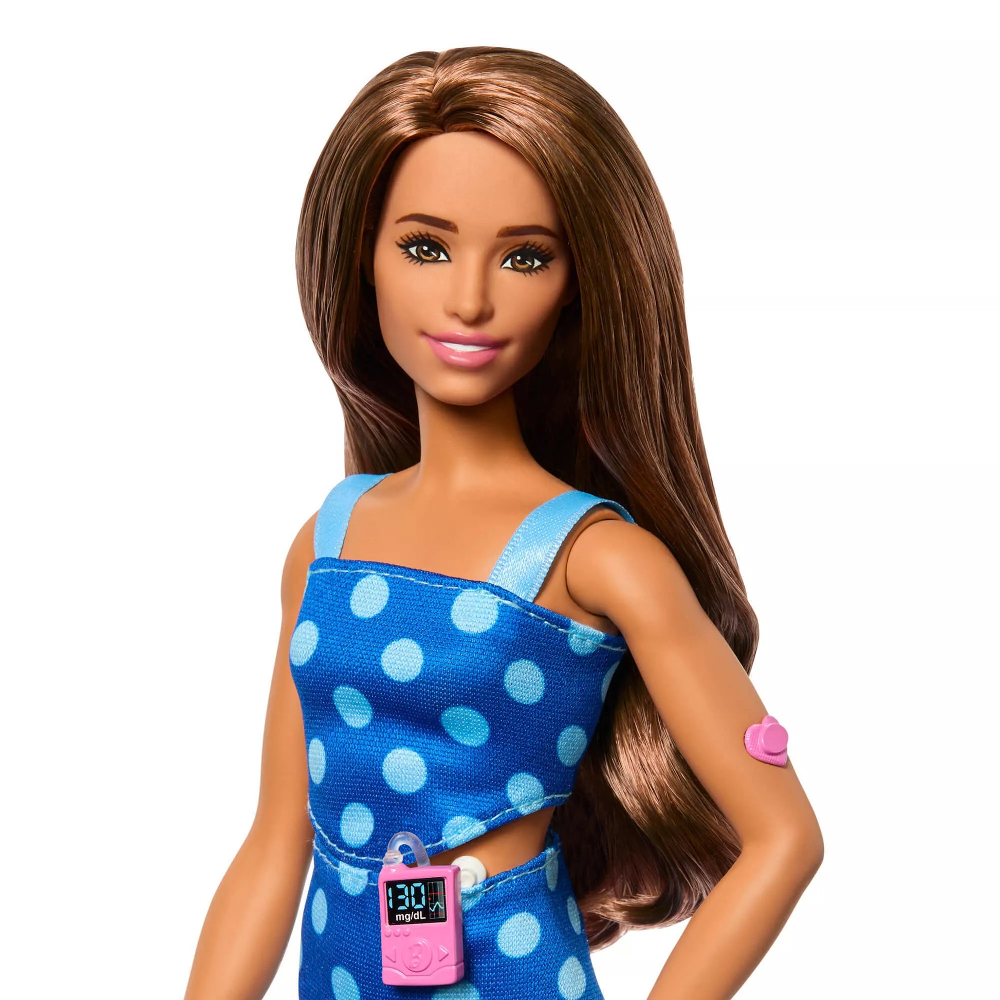 BARBIE madistė mėlyna suknele, serganti diabetu (HYT97)
