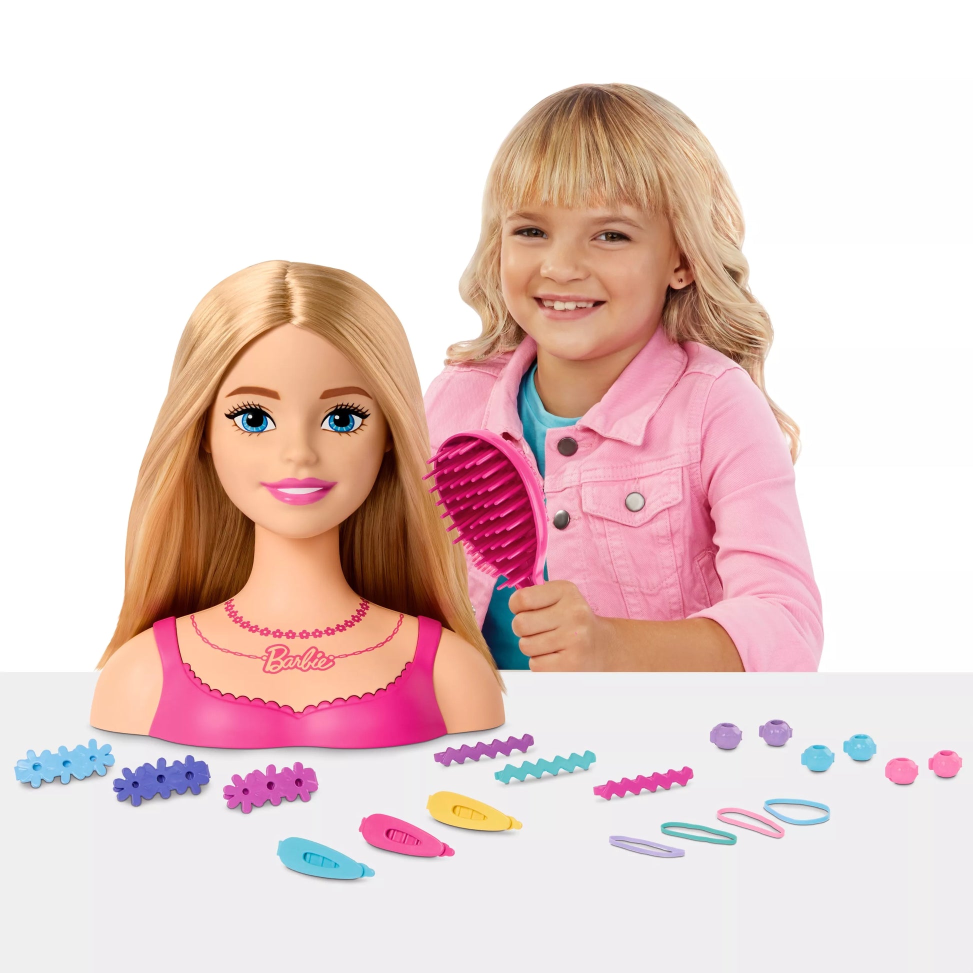 BARBIE stilizavimo galva – šviesūs plaukai (HMD88)
