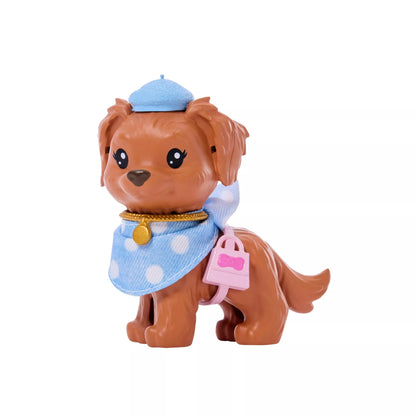 BARBIE TWINNING LOOKS tamsiaplaukės lėlės ir šunelio rinkinys (JFP38)