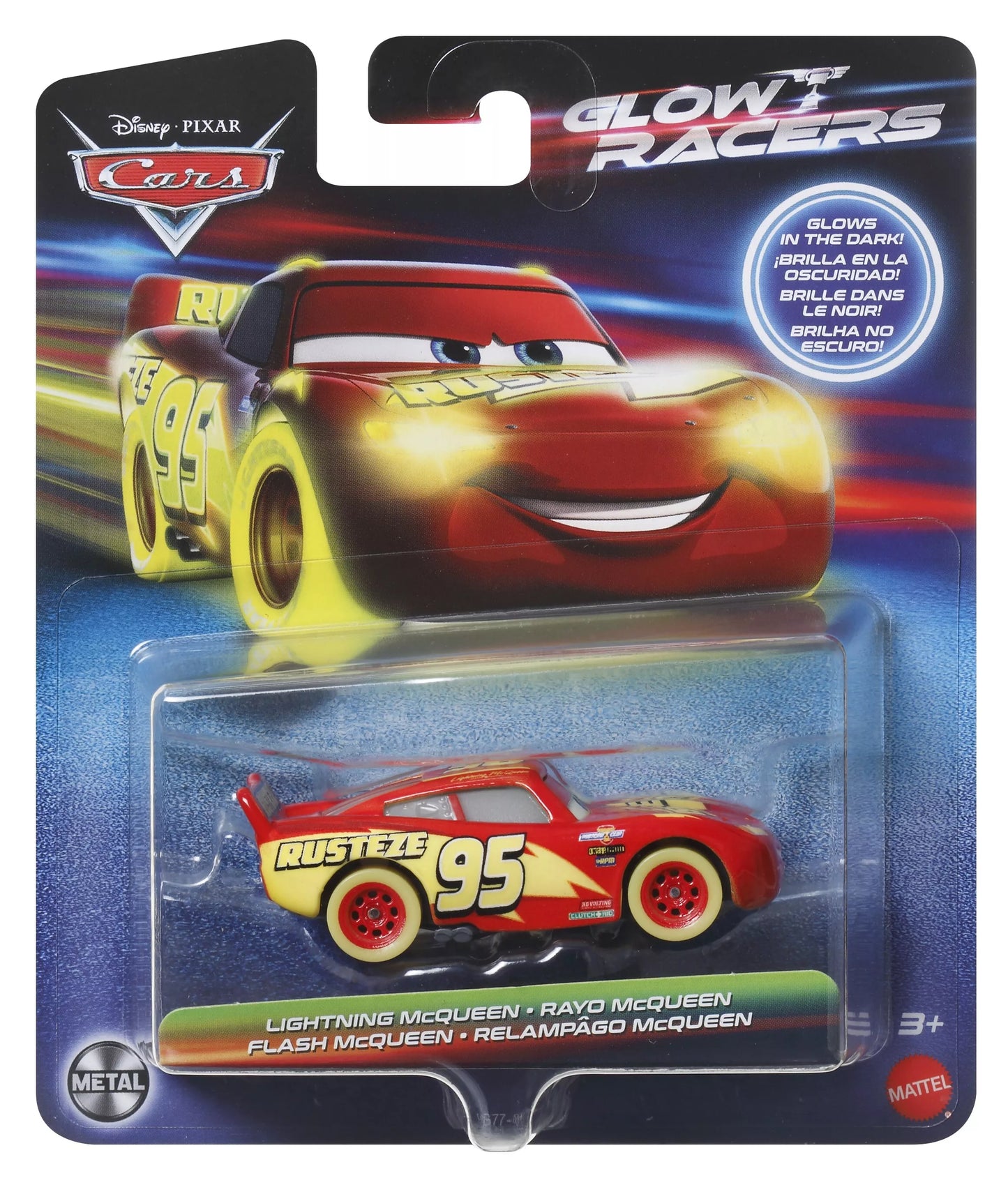 CARS šviečiantis tamsoje automodeliukas (HPG76)