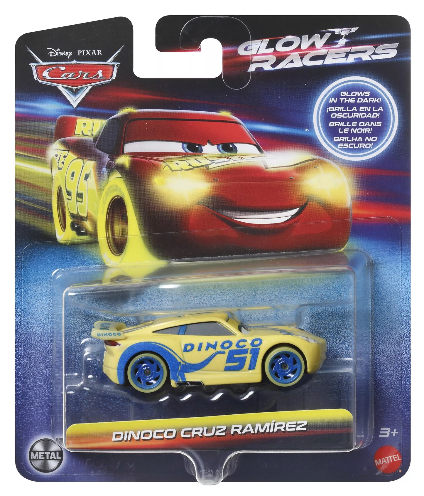CARS šviečiantis tamsoje automodeliukas (HPG76)