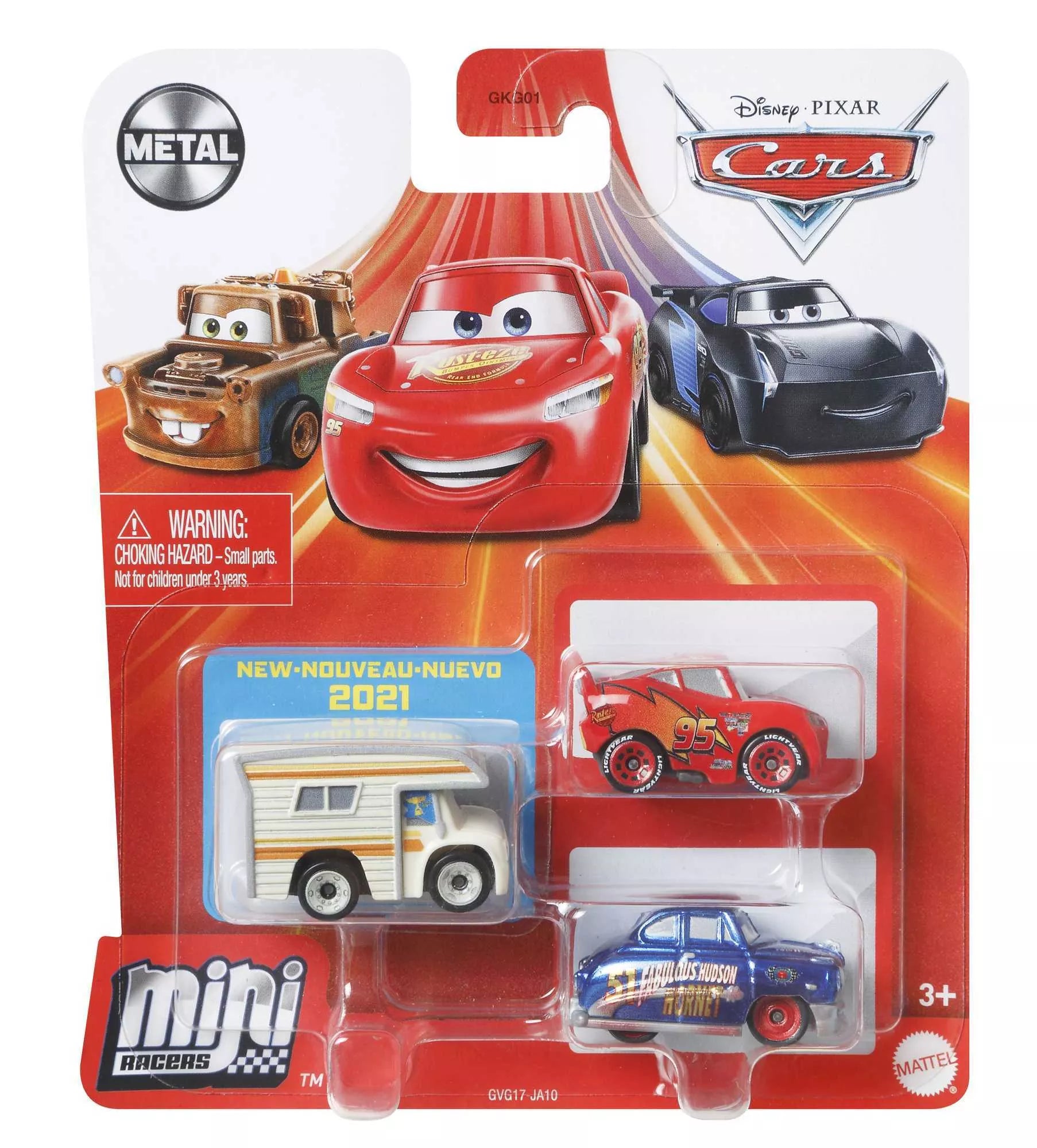 CARS trijų automodeliukų rinkinys – Mini lenktynininkas (GKG01)