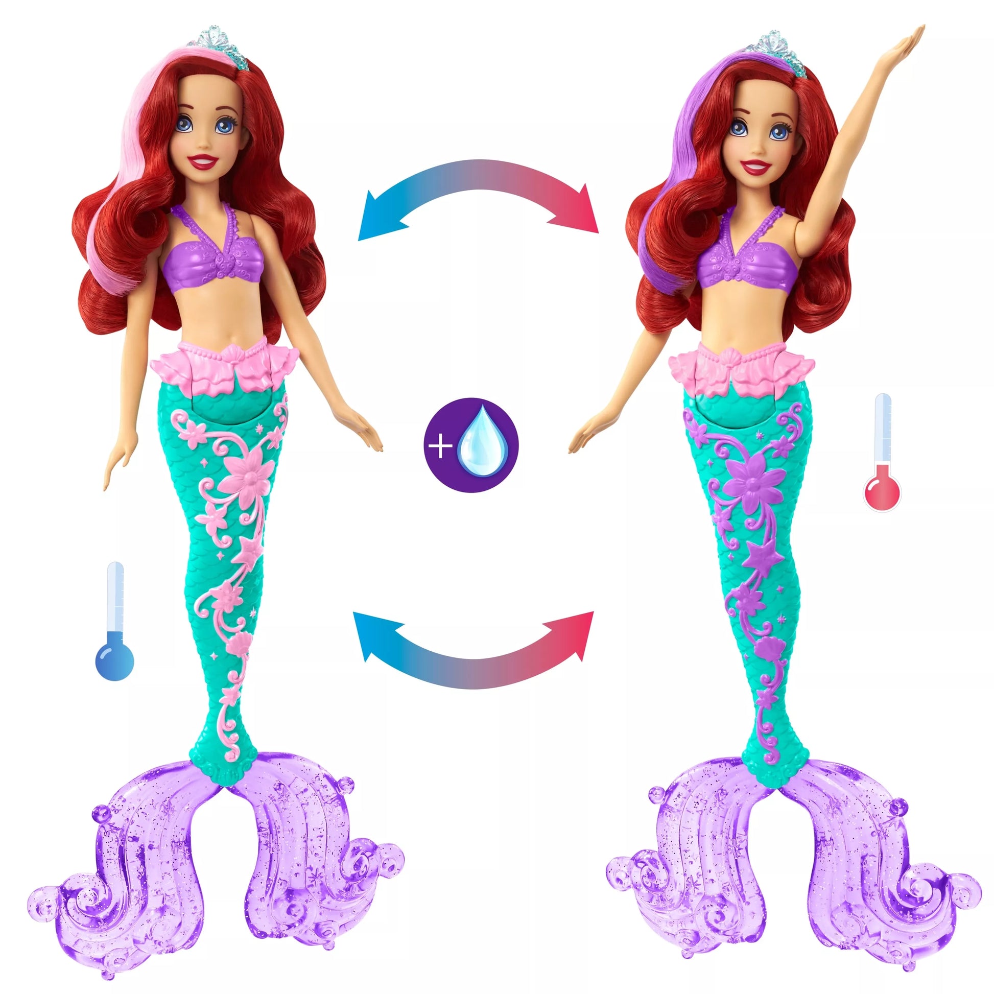 „DISNEY PRINCESS“ lėlė - Arielė su spalvų keitimo funkcija