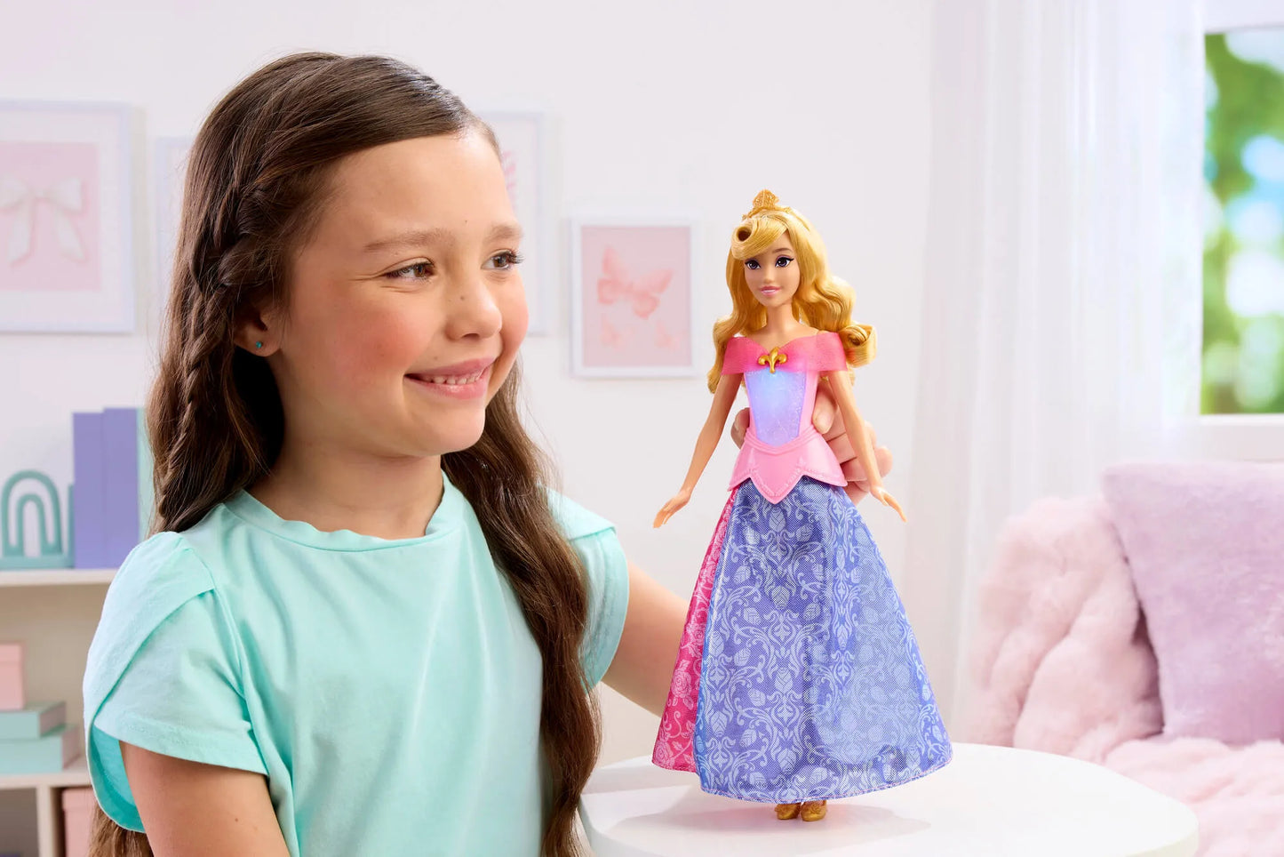 DISNEY PRINCESS lėlė Aurora su spalvos keitimo funkcija (JLK24)