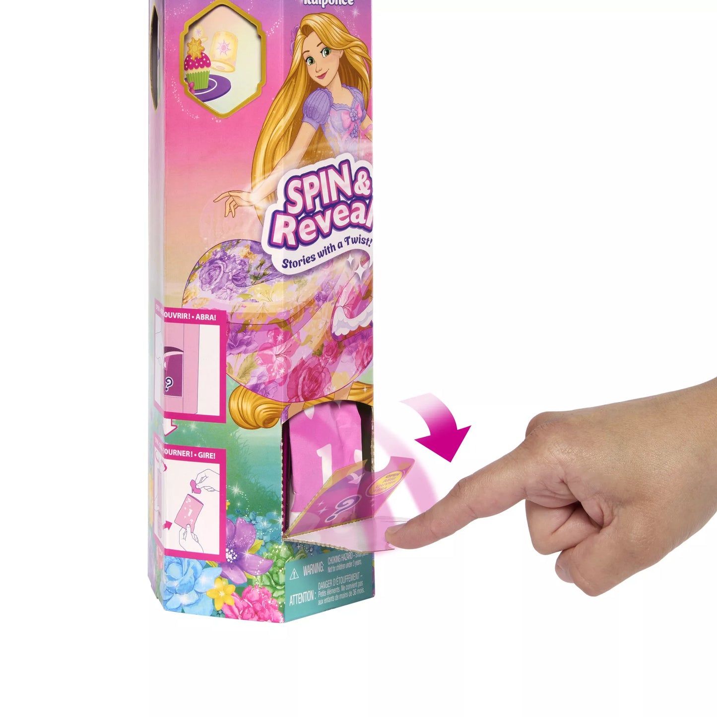 DISNEY PRINCESS SPIN and REVEAL Auksaplaukės siurprizų rinkinys (HTV86)