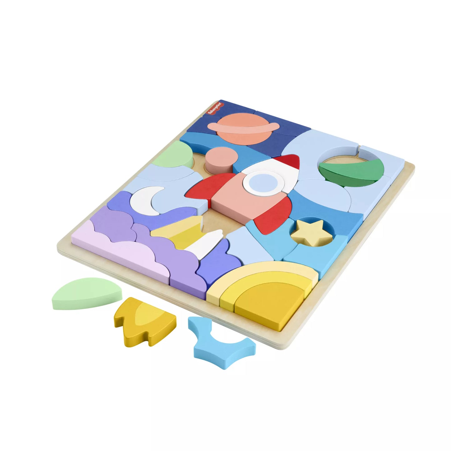 Fisher - price medinė dėlionė raketa