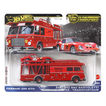HOT WHEELS automodeliukų rinkinys – vilkikas ir lenktyninis automobilis (FLF56)