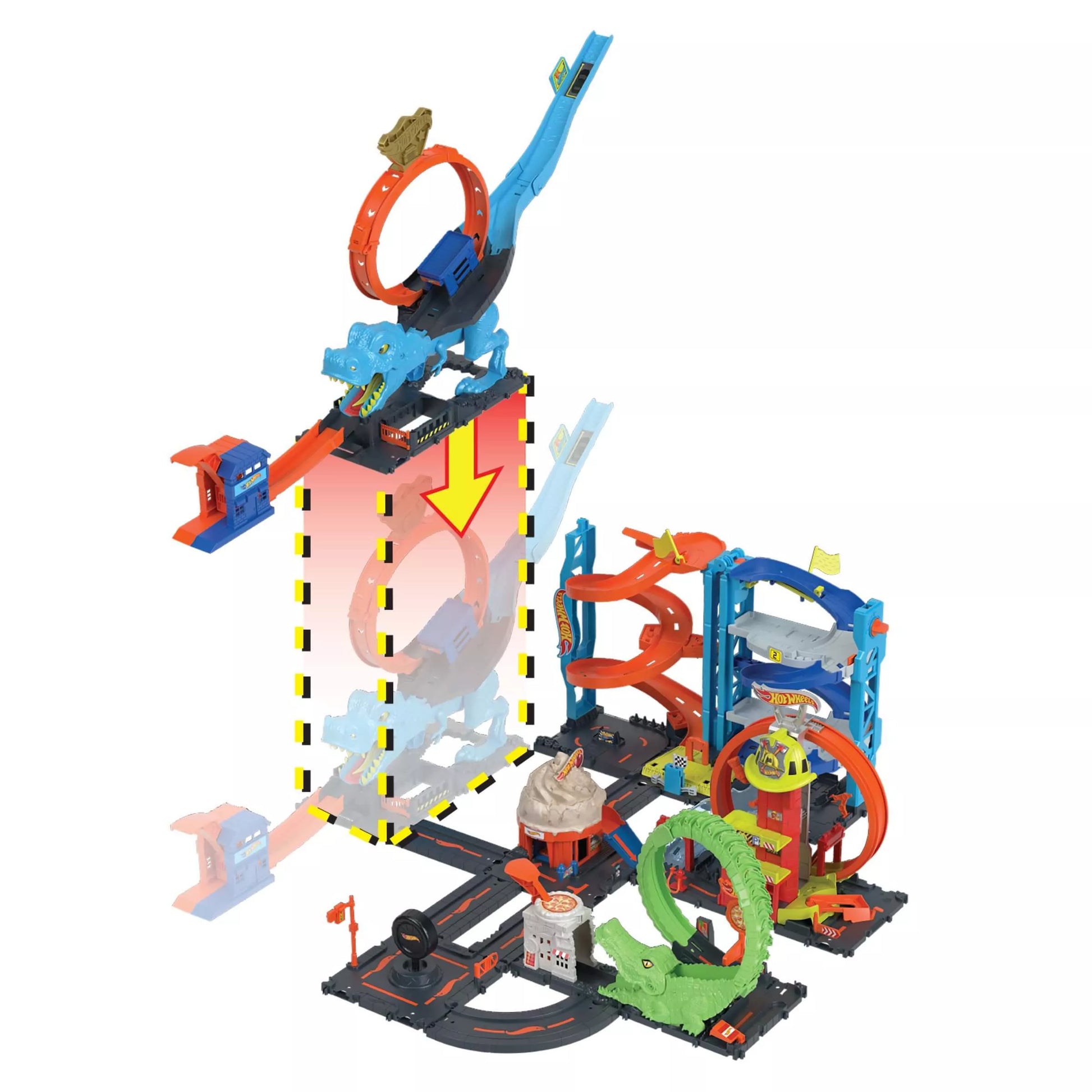 HOT WHEELS CITY rinkinys – Dinozauras su kilpa (HKX42)
