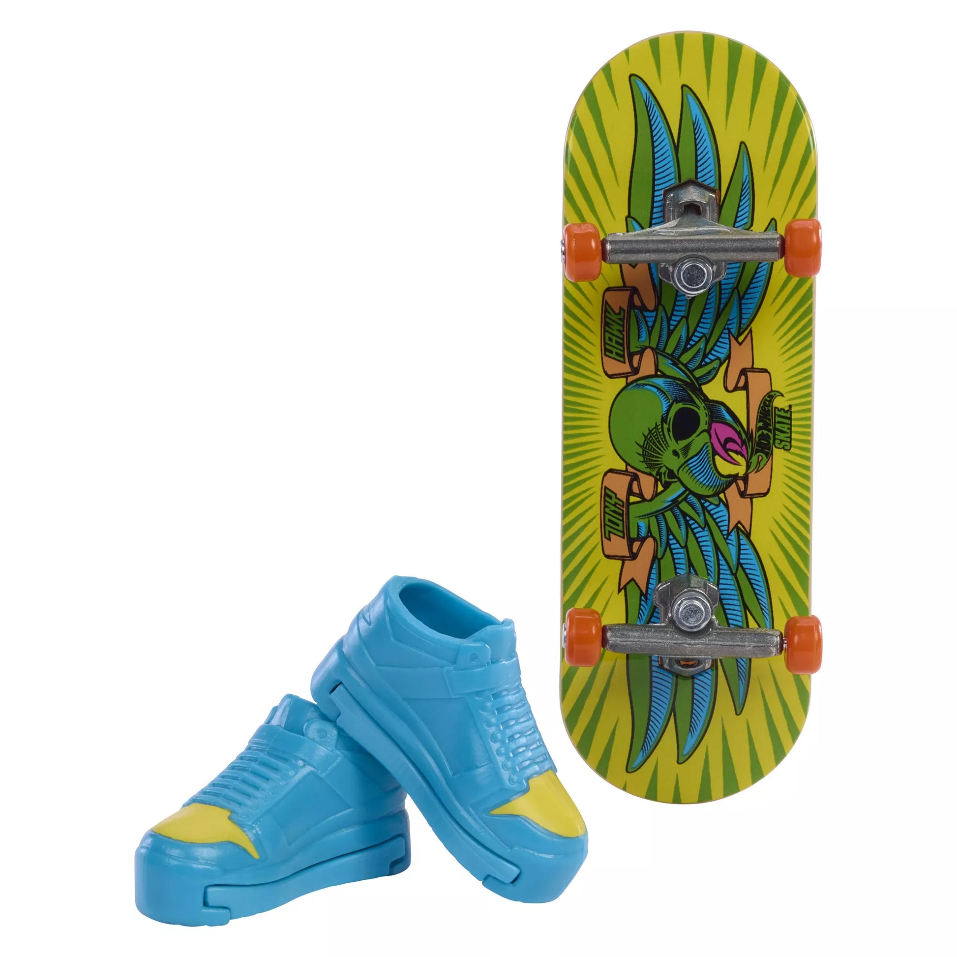 HOT WHEELS pirštų riedlentė su neoninėmis kaukolėmis, ikvėptos Tony Hawk (HPG21)