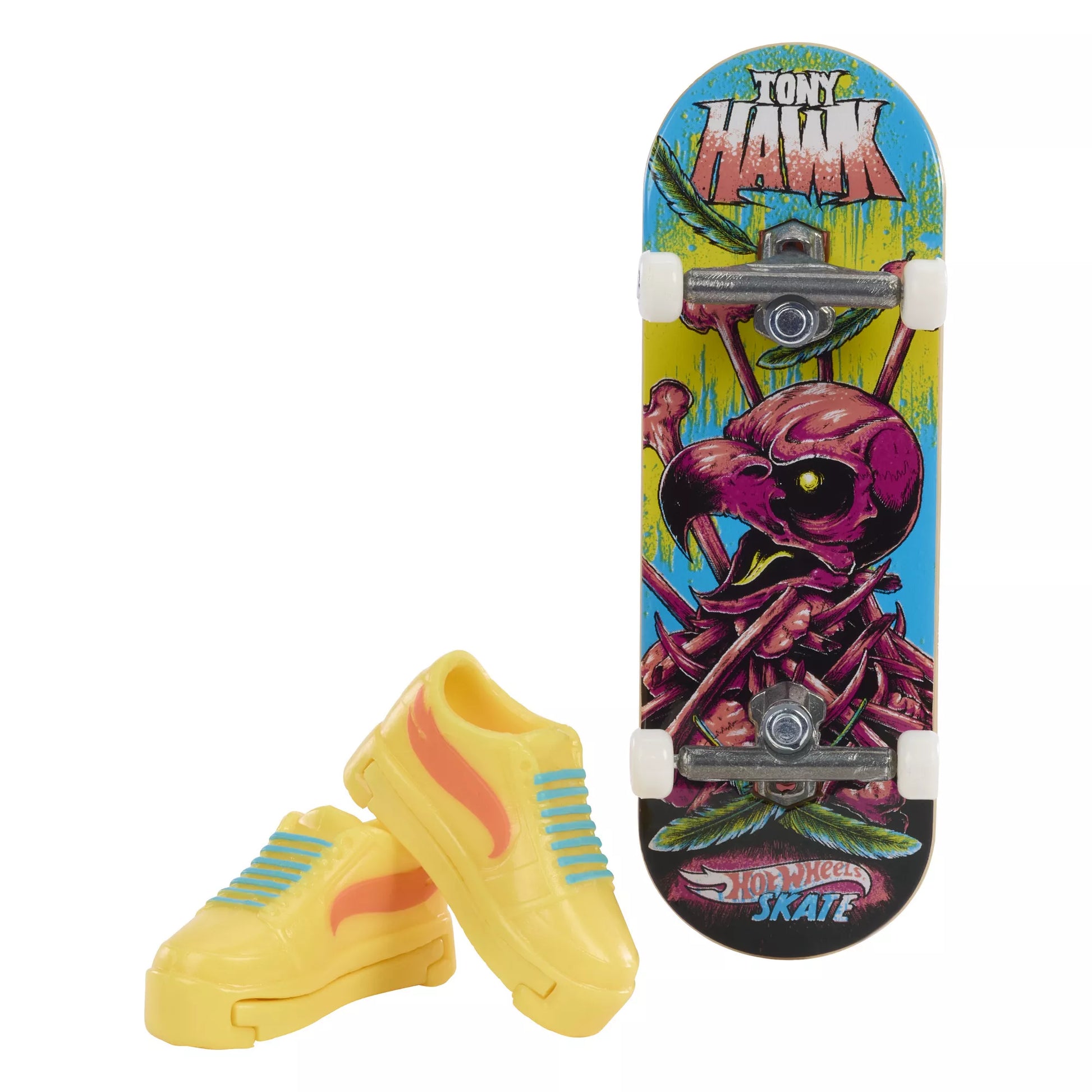 HOT WHEELS pirštų riedlentė su neoninėmis kaukolėmis, ikvėptos Tony Hawk (HPG21)