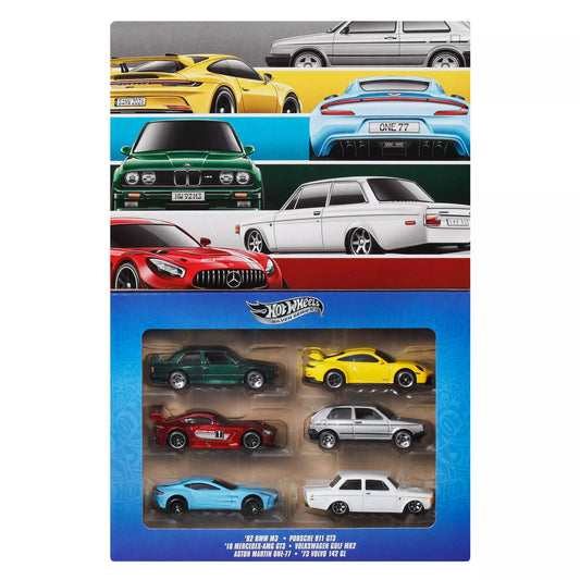HOT WHEELS šešių europietiškų automodeliukų rinkinys (JLB25)