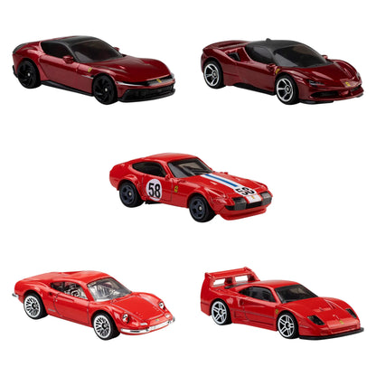 HOT WHEELS penkių Ferrari automodeliukų rinkinys (JLN12)
