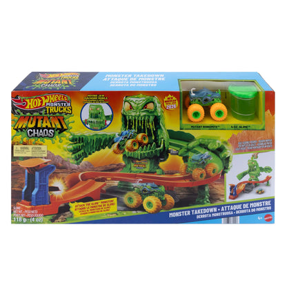 HOT WHEELS MONSTER TRUCKS MUTANT CHAOS trasa su slaimu – Monstro sunaikinimas (JMK90)