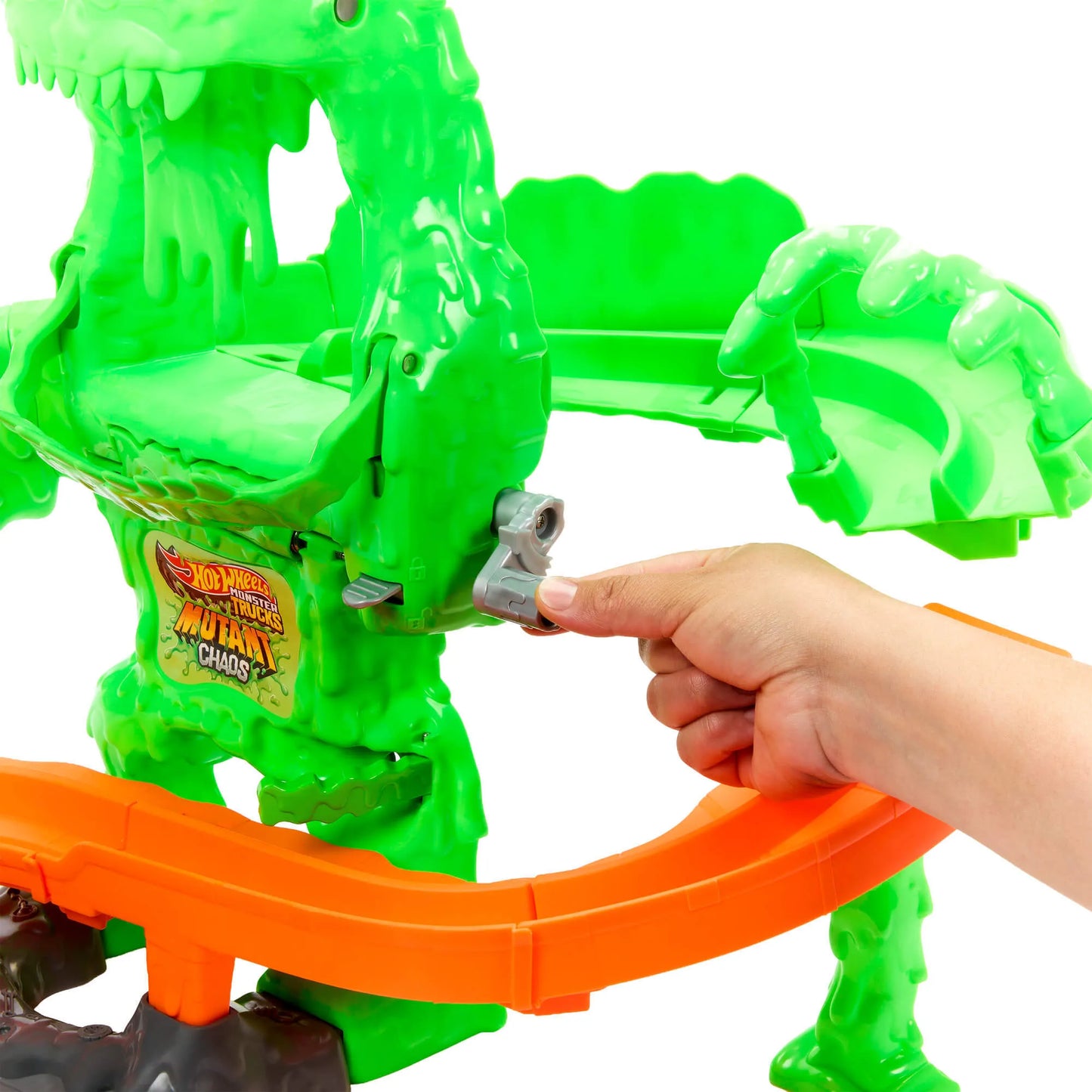 HOT WHEELS MONSTER TRUCKS MUTANT CHAOS trasa su slaimu – Monstro sunaikinimas (JMK90)