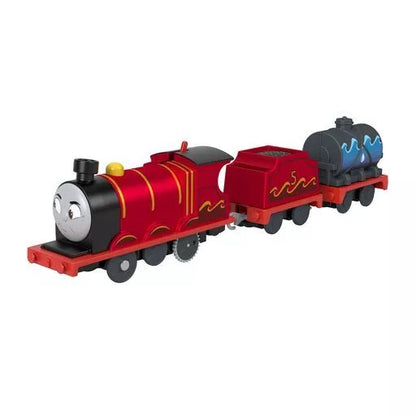 THOMAS AND FRIENDS motorizuotas teminis garvežiukas su vagonu (HFX97)